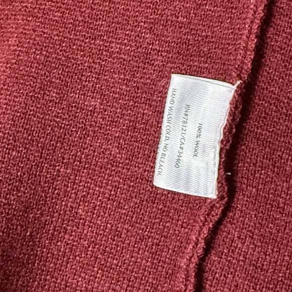 Eileen Fisher Wool Textured Burgundy Waterfall Front Open Cardigan 2XL - Picture 3 of 7